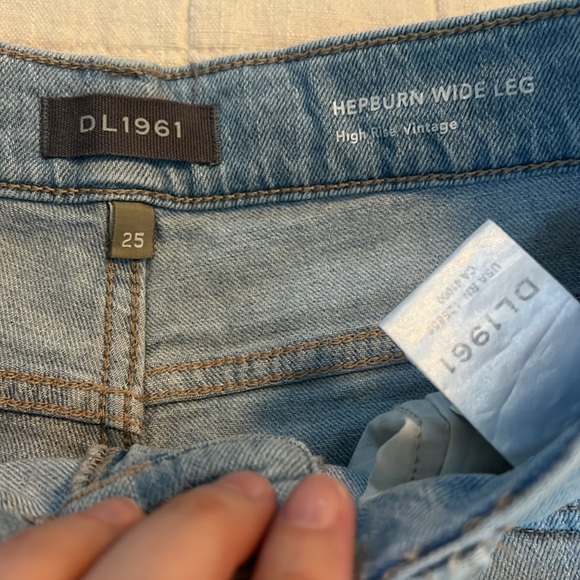 DL1961 Hepburn High Rise Crop Wide Leg Jean Size 25 - Picture 2 of 14